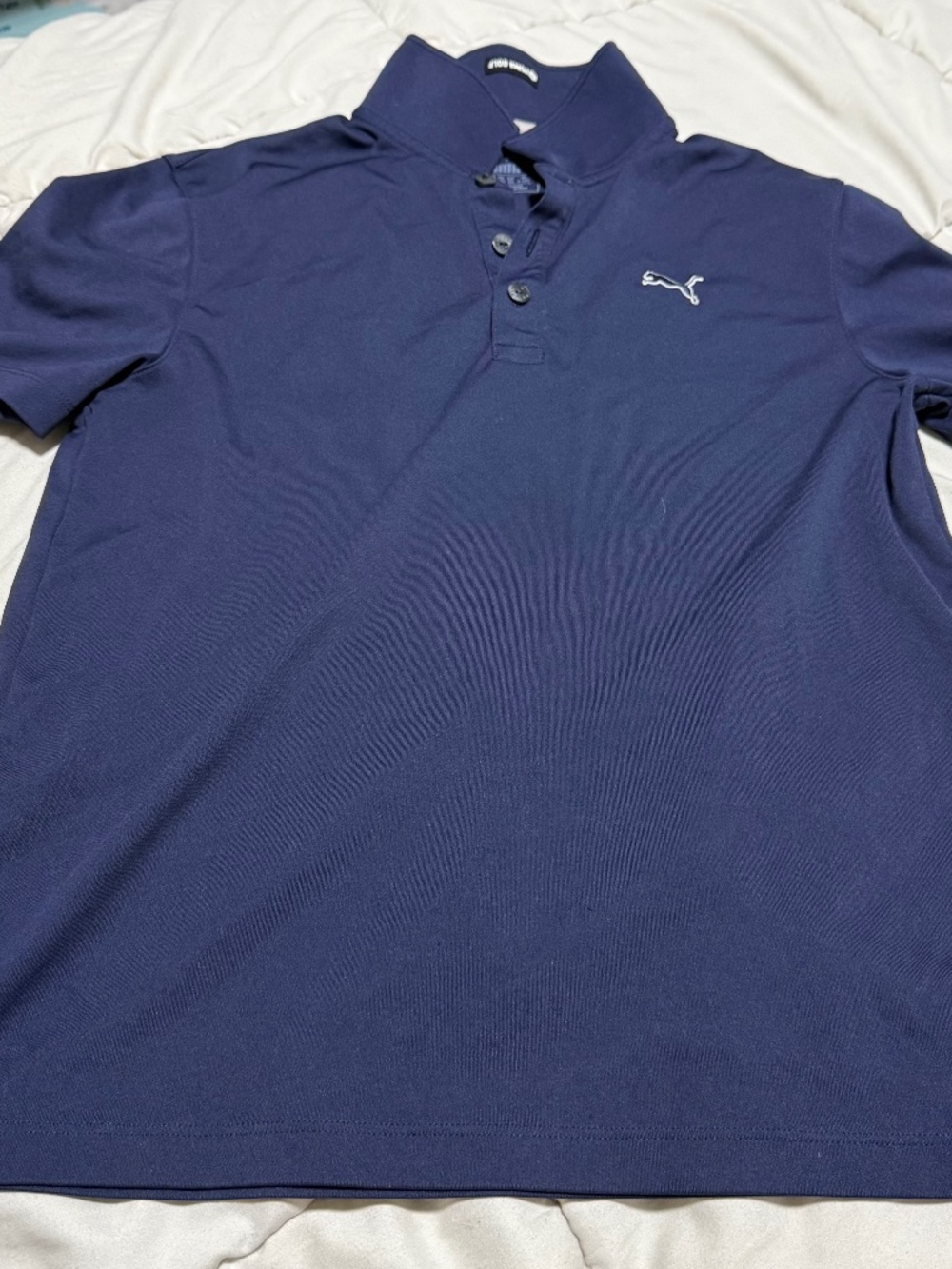 PUMA Golf DryCELL Youth Blue Moisture Wicking Short Sleeve Polo Shirt M